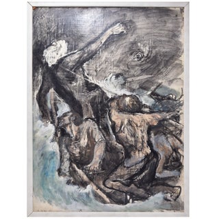 Item #11495 Original gouache of “Caught in the Line” from Herman Melville’s Moby Dick,...