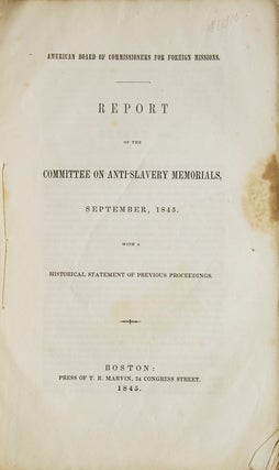 Report of the Committee on Anti-Slavery Memorials