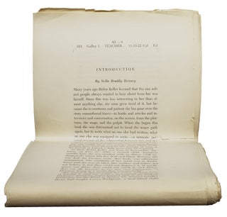 Item #11923 Publisher's galleys for Keller's book “Teacher: Anne Sullivan Macy”....