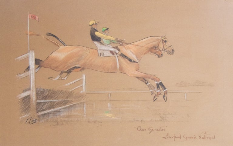 An attractive pastel “'Over the water' - Liverpool Grand National”, signed and titled by the artist