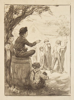 Item #12736 Preliminary drawing for illustration to The Adventures of Tom Sawyer. Worth Brehm