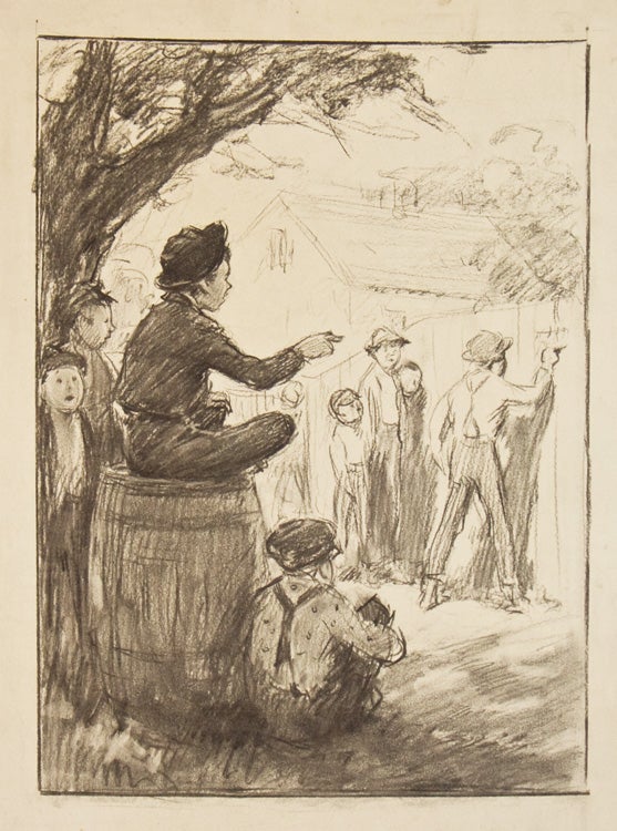 Preliminary drawing for illustration to The Adventures of Tom Sawyer