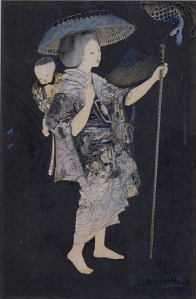 Item #13779 Japanese Street Vendor Carrying Her Child. Katie Blackmore