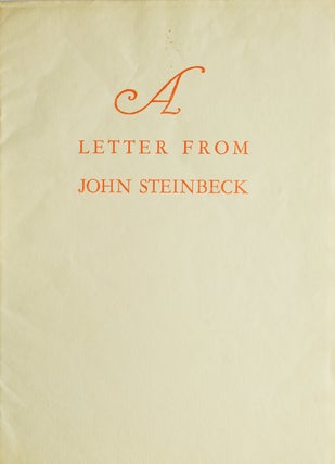 Item #13952 A Letter from John Steinbeck. John Steinbeck