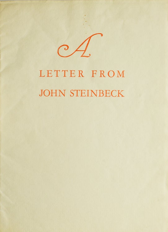 A Letter from John Steinbeck