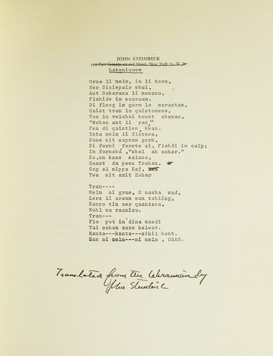 John Steinbeck His Language