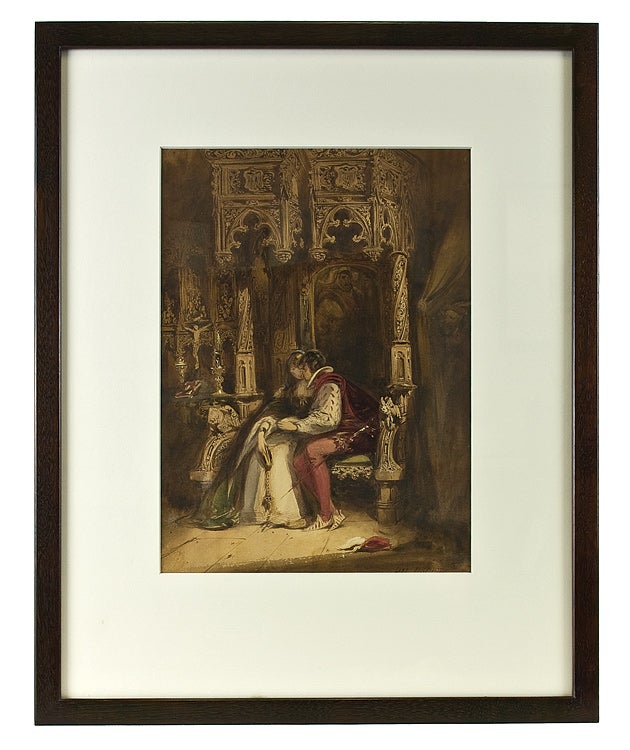 The Betrothal. Watercolor, signed “Lake Price” and dated 1837