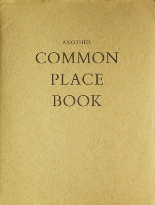 Item #16687 Another Common Place Book. Blackwood Press