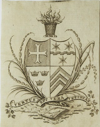 Item #17159 Engraved armorial bookplate of K[illian] K. Van Rensselaer of New York, with the...