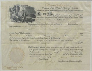 Item #17360 Engraved Document signed by President Monroe, on vellum. James Monroe