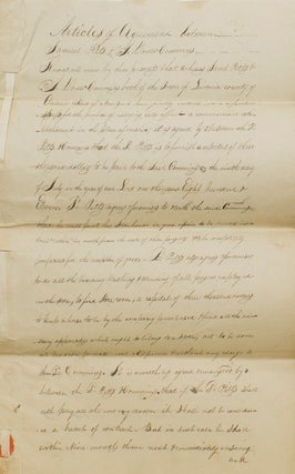 Item #17453 Retained copy of the Articles of Agreement between Samuel Pitts and Jedidiah Down...