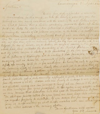 Item #17455 Manuscript political Circular, with integral address leaf, addressed to Messrs...