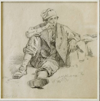 Item #18246 Seated Peasant: pencil on paper, signature at lower left, “B C Koek Koek in another...