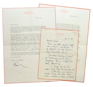 Item #18324 Three letters, one autograph letter signed “Fleur,” 2 pages, two one-page typed...