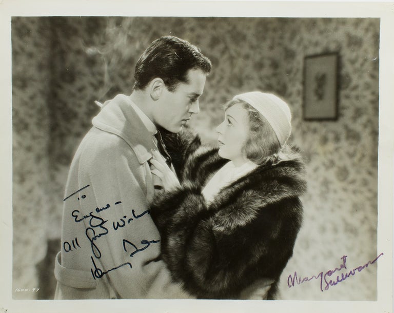 Publicity Still from “Moon's Our Home,” signed in black, “To Eugene-All good wishes, Henry Fonda,” and in purple a stamped signature,“Margaret Sullavan”