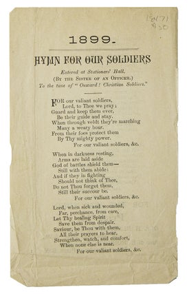 Item #18471 Hymn for Our Soldiers (By the Sister of an Officer) To the Tune of “Onward!...