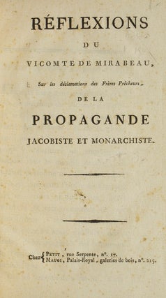 Item #18566 Réflexions ...Sur les déclamations des Frères Prêcheurs de la Propagande...