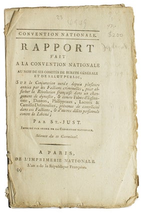 Item #18592 Rapport fair a la Convention Nationale, au nom de ses Somités de Sureté Générale...