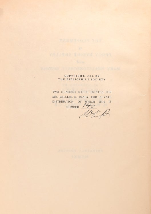 The Elopement of Percy Bysshe Shelley and Mary Wollstonecraft Godwin As Narrated by William... (5/5)