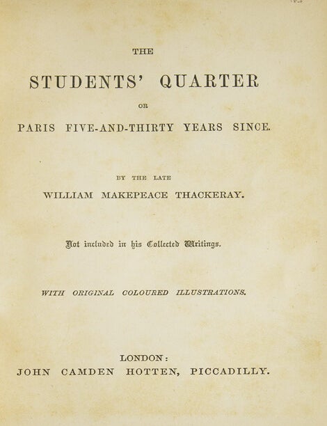 The Students’ Quarter or Paris Five-and-Thirty Years Since