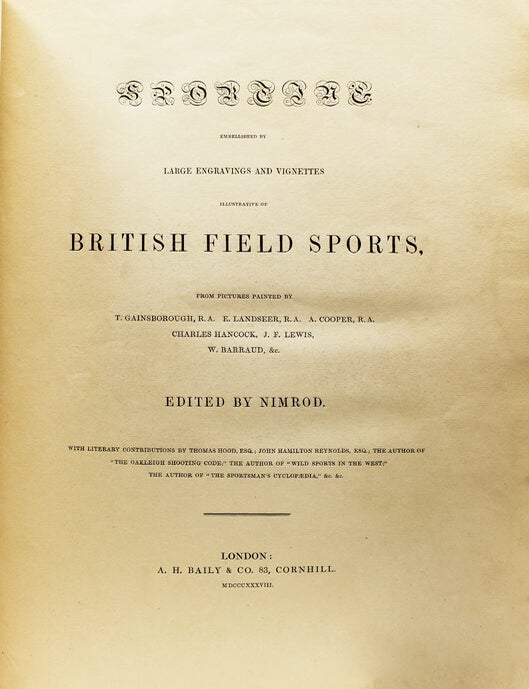 Sporting Embellished by Large Engravings Illustrative of British Field Sports