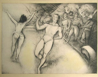 Item #211559 Lithograph: Depicting a male and a female circus performer in the ring. Marcel...