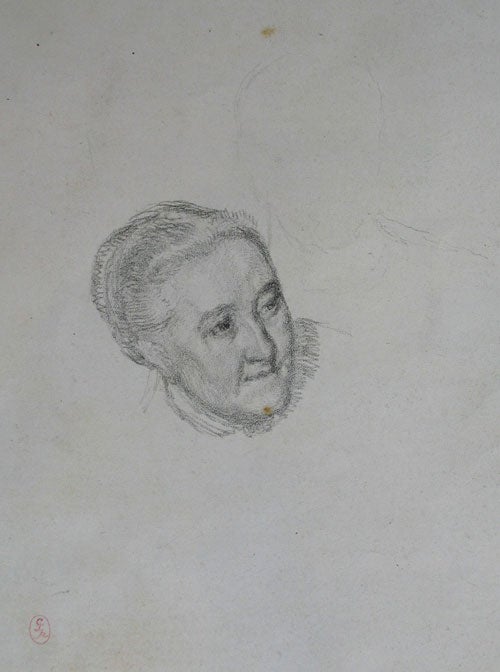 Portrait of Miss Gaskell, A Daughter of Elizabeth Gaskell. Head, three quarter to right, a second figure is very lightly indicated in outline