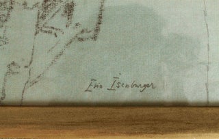 Portriat of Dikram G. Kelekian: black chalk on gray textured paper; signed in pencil ("Eric Isenburger") in pencil, lower left