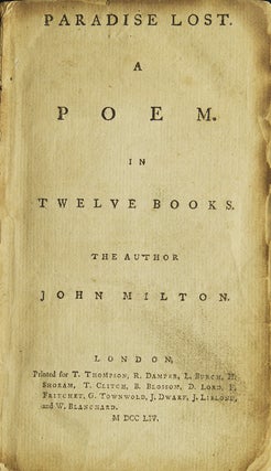 Item #212514 Paradise Lost. A Poem. in Twelve Books. Dorothy Wordsworth, John Milton