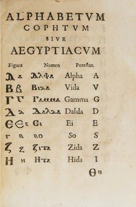 Alphabetum Cophtum sive Aegyptiacum [Caption title]