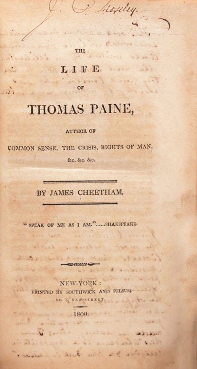 The Life of Thomas Paine, Author of Common Sense