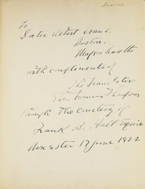 The Quatrains of Omar Khayyam of Nishapur. Translated from the: Persian into English Verse, including Quatrains now for the first time so rendered by Eben Francis Thompson. With an Introduction by Nathan Haskell Dole