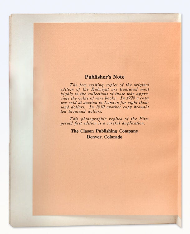Rubáiyát of Omar Khayyám, the Astronomer-Poet of Persia. Rendered into English Verse [By... (3/3)