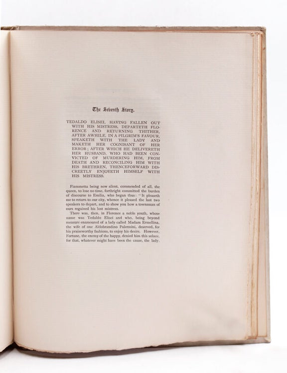 The Decameron of Giovanni Boccacci (Il Boccaccio) now first completely done into English prose and verse by John Payne &hellip;
