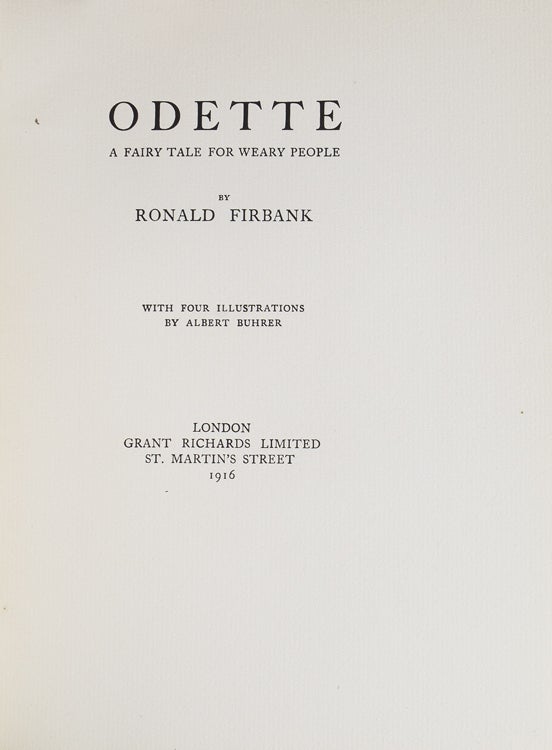 Odette. A Fairy Tale for Weary People