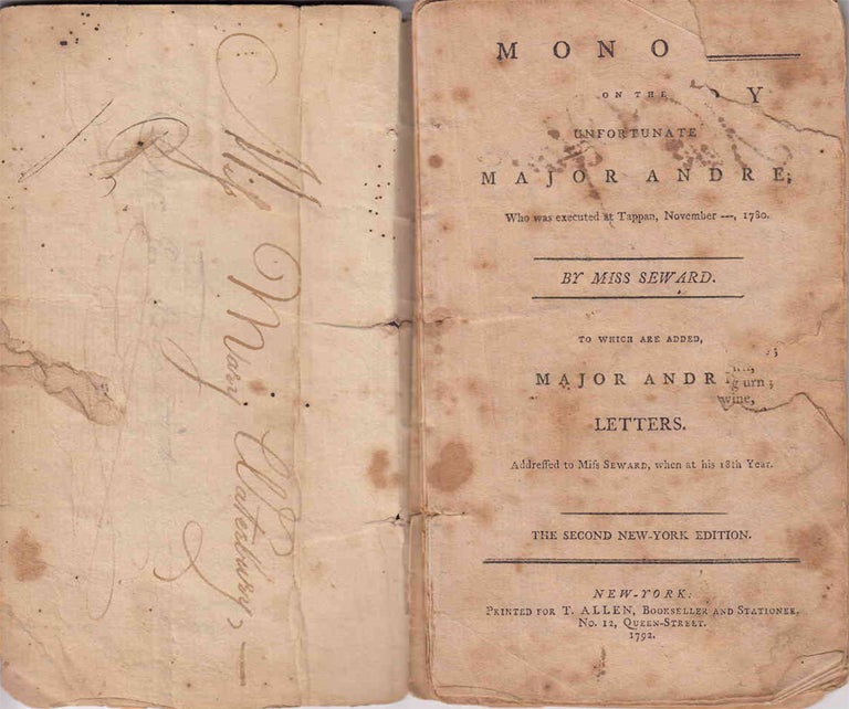 Monody on Major Andrè … to which is added Letters addressed to her by Major Andrè in the Year 1769