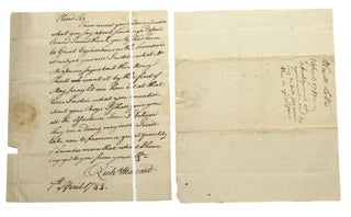 Item #215615 Autograph Letter signed ("Rich Wescoat") to Major JOSHUA MERSEREAU in Elizabeth Town...