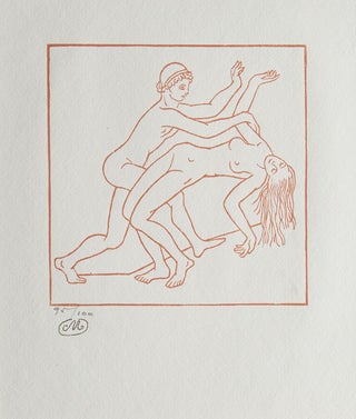 Item #215801 Woodcut: Two nude figures, Daphnis and Chloe. Aristide Maillol, French