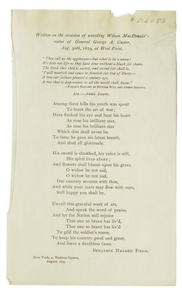 Item #216086 Written on the occasion of unveiling Wilson MacDonald's statue of General...