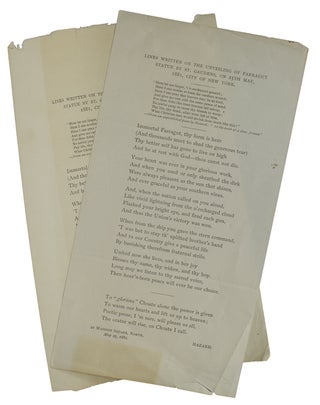 Item #216092 Written on the occasion of the unveiling Farragut statue by St. Gaudens, on 25th...