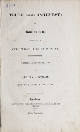 Item #216604 Truth versus Ashhurst; or Law as it is, contrasted with what it is said to be....