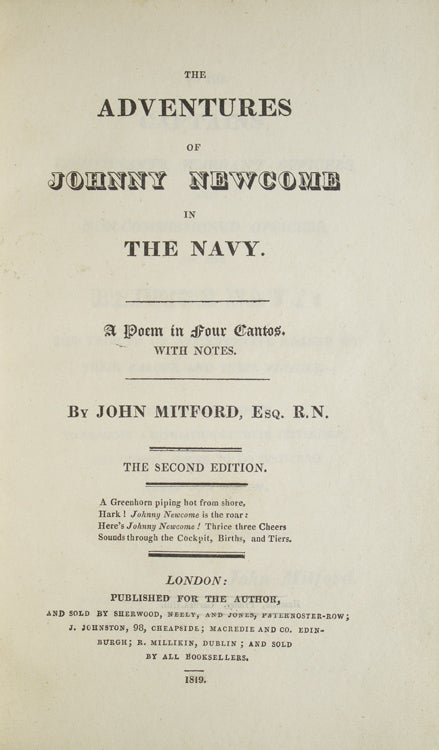 The Adventures of Johnny Newcome in the Navy; a Poem in Four Cantos