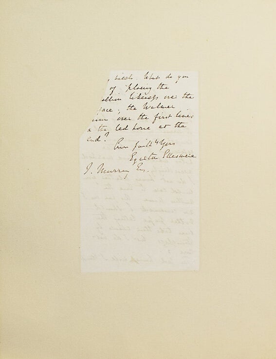 Autograph Letter Signed (“Egerton Ellesmere”) to publisher John Murray