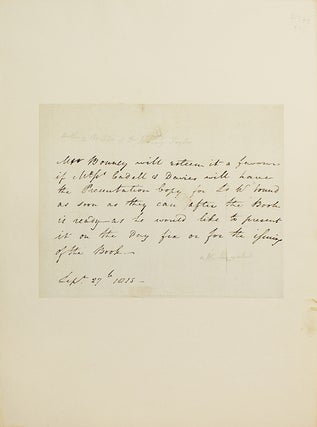 Item #21733 Autograph letter in the third person. Henry Kaye Bonney, DD, divine