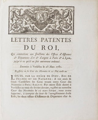 Item #217370 Lettres Patentes du Roi [drop-title], Qui commettent aux fonctions des Offices...