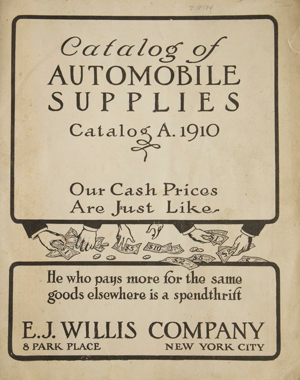 Item #218175 Catalog of Automobile Supplies Catalog A. 1910. Automobiles.