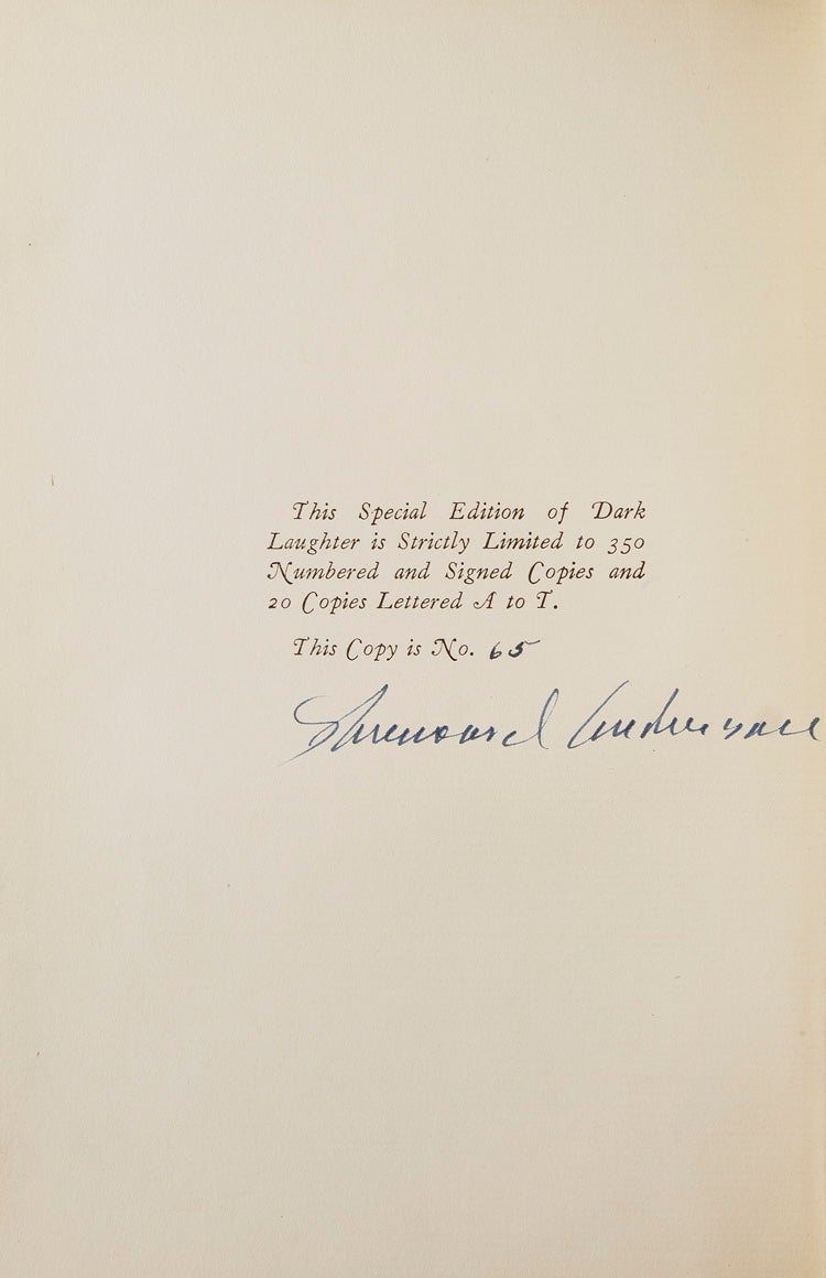 Dark Laughter by Sherwood Anderson