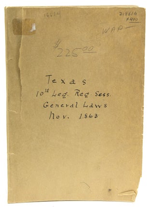 Item #218616 General Laws of the Tenth Legislature of the State of Texas. Published by Authority....