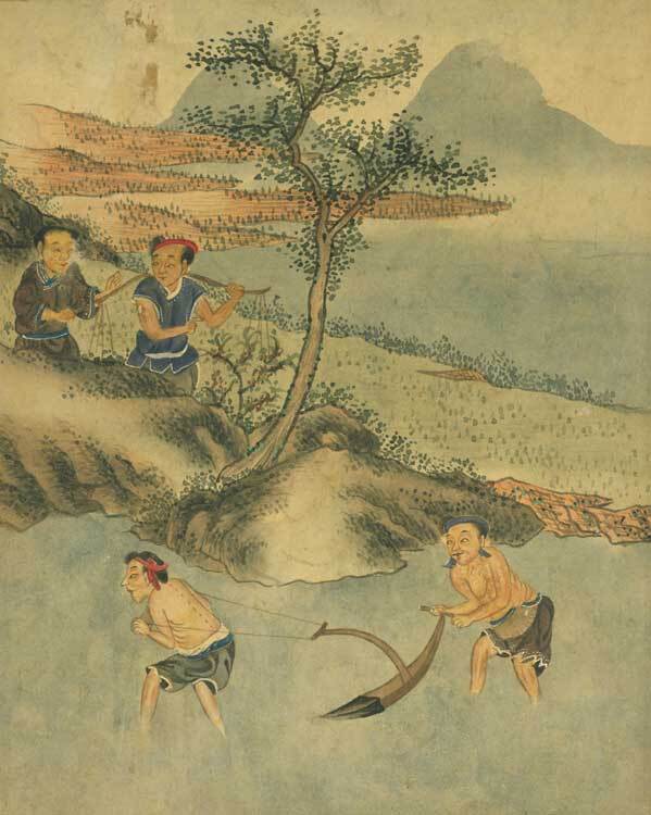 Album of 34 Chinese watercolor paintings on paper