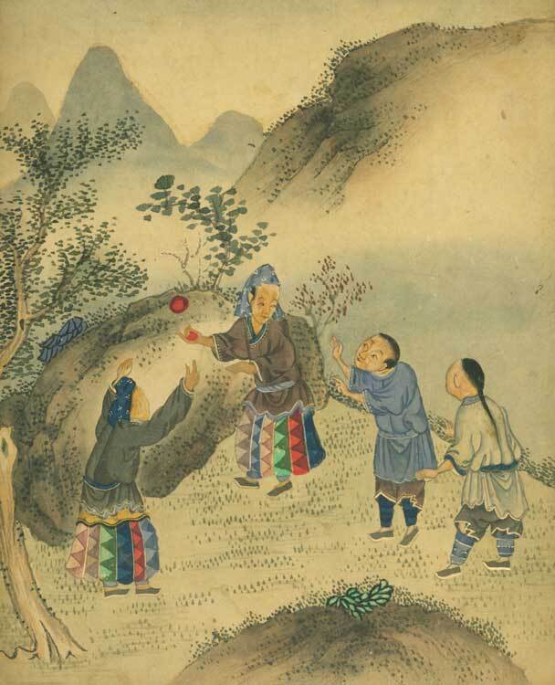 Album of 34 Chinese watercolor paintings on paper